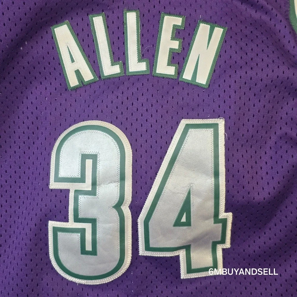 Nike Ray Allen #34 Milwaukee Bucks Jersey Youth L 16/18 Purple Green NBA Vintage